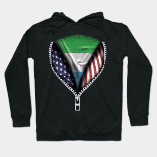 Sierra Leonean Flag  Sierra Leone Flag American Flag Zip Down - Gift for Sierra Leonean From Sierra Leone Hoodie